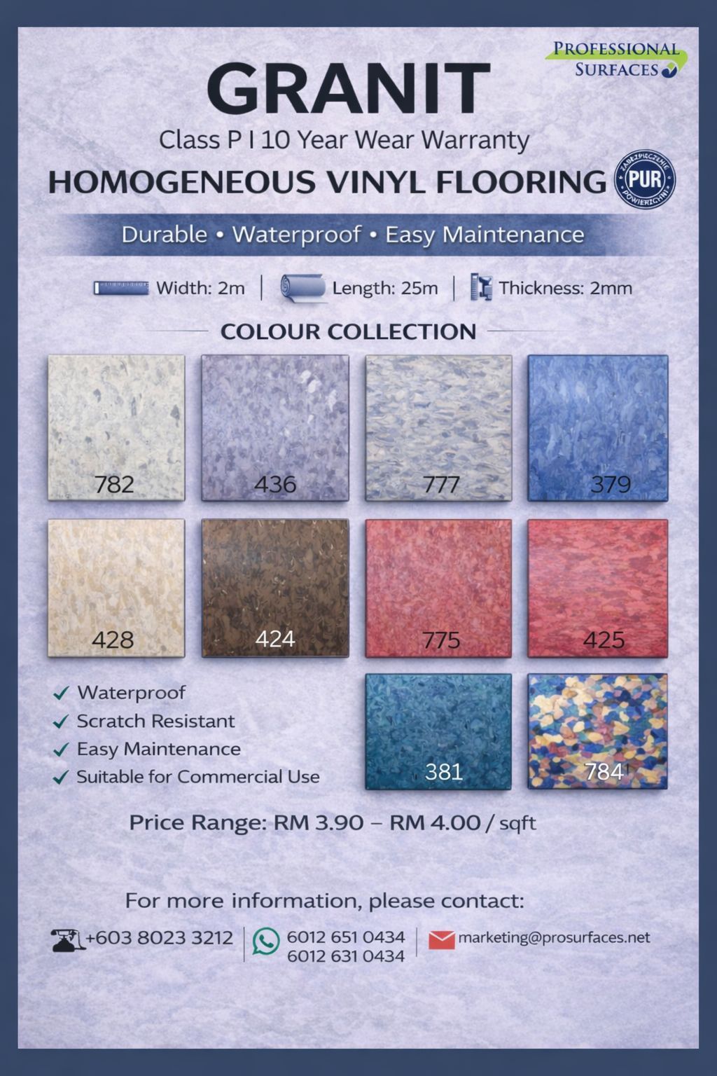 Granit ex-stock colours