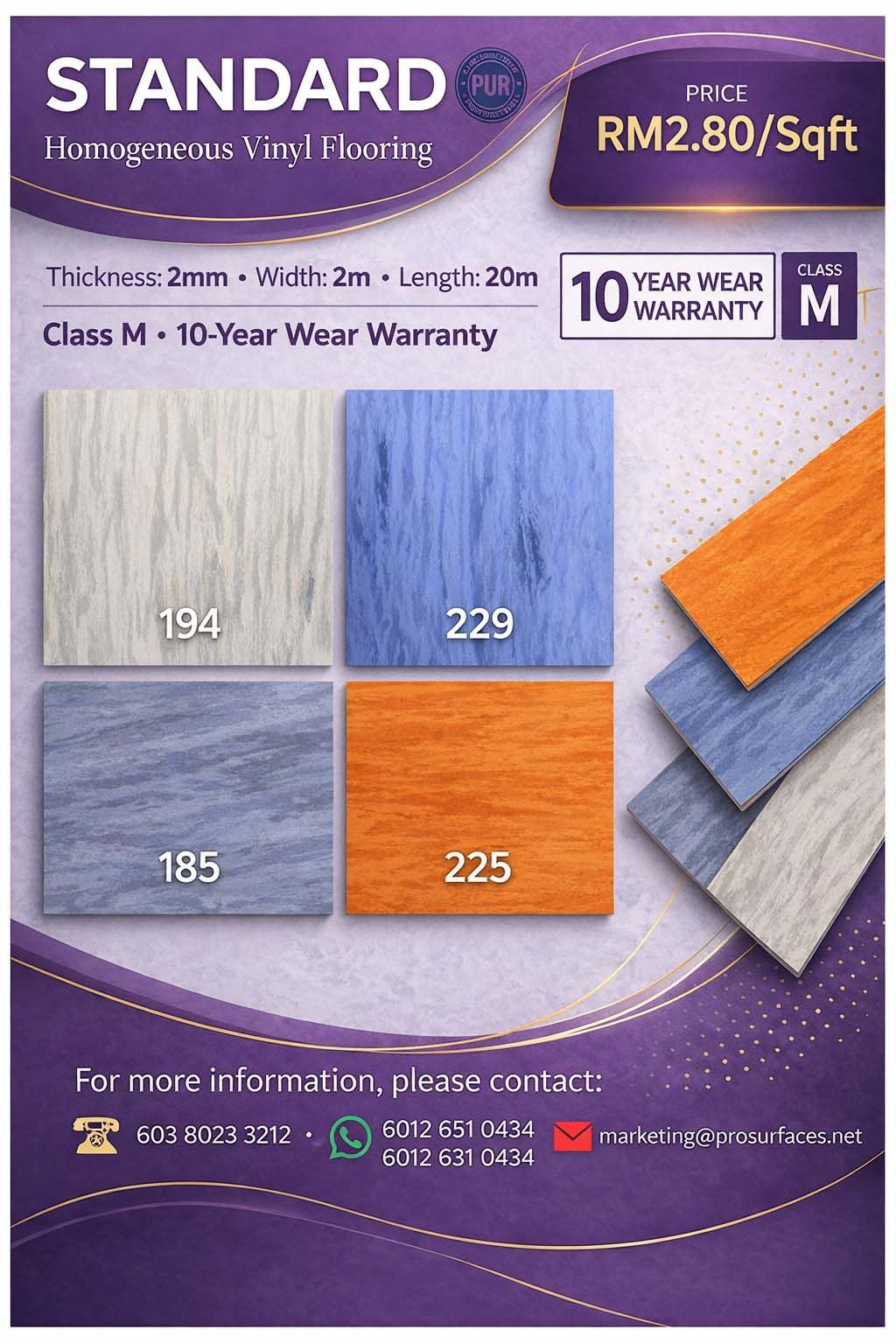 Standard ex-stock colours